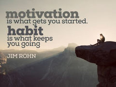 Motivation Is What Gets You Started - Motivational/Inspirational Wallpaper (Downloadable JPEG)