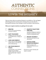 Authentic Connections Lower the Intensity - Checklist – (Downloadable – PDF)