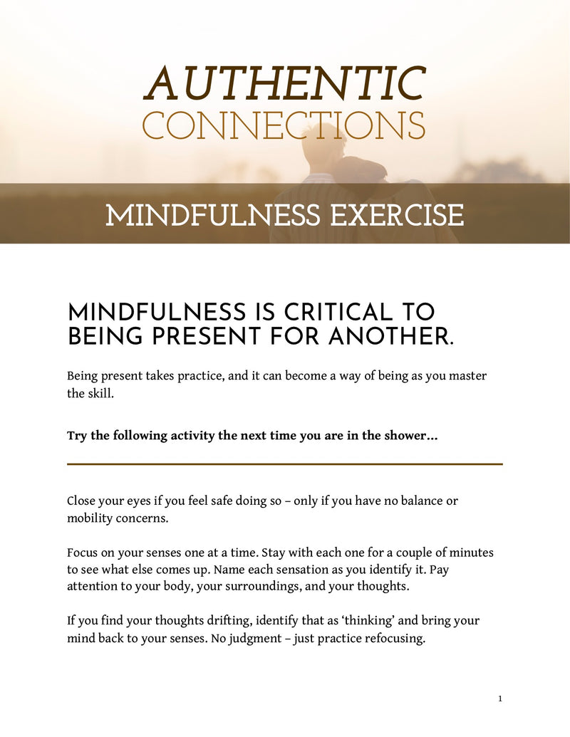 Authentic Connections Mindfulness Exercise – Action Guide – (Downloadable – PDF)