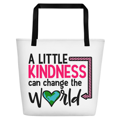 A Little Kindness Can Change the World - Pink - Beach Bag