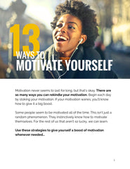 13 Ways to Motivate Yourself – Action Guide – (Downloadable – PDF)