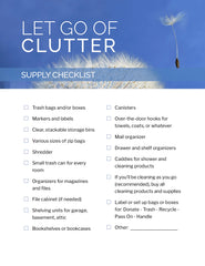 Let Go of Clutter Supply Checklist – (Downloadable – PDF)
