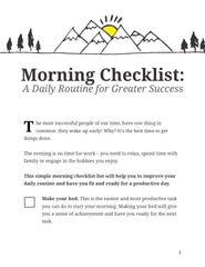 Morning Checklist: A Daily Routine for Greater Success – Checklist – (Downloadable – PDF)