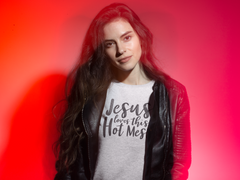 Jesus Loves This Hot Mess - Cotton T-Shirt