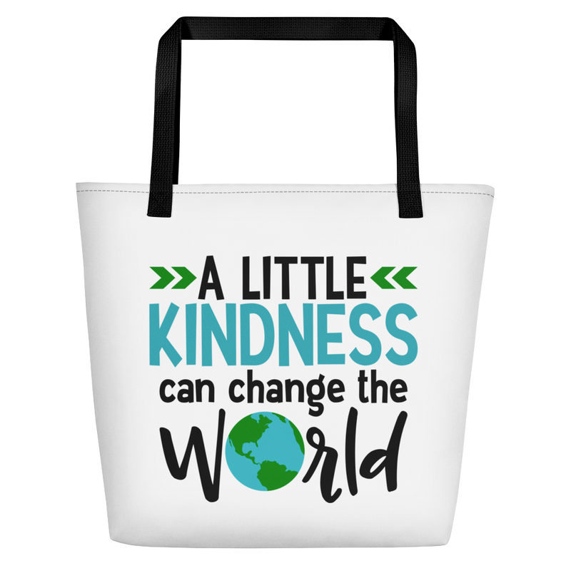 A Little Kindness Can Change the World - Blue - Beach Bag