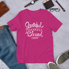 Grateful Thankful Blessed - Cotton T-Shirt
