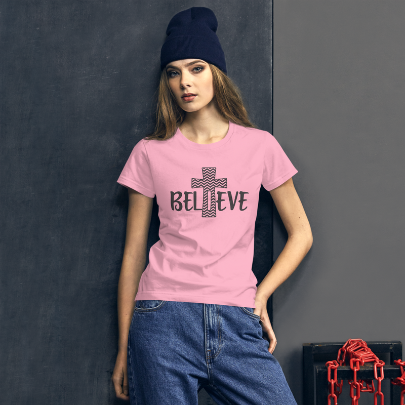 Believe Cross - Women's Cotton T-Shirt