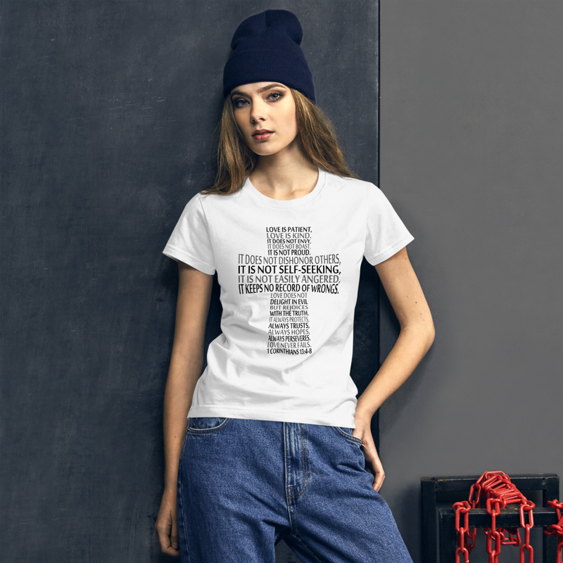 Love Is Patient - Cross - Women's Cotton T-Shirt