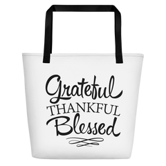 Grateful Thankful Blessed - Beach Bag