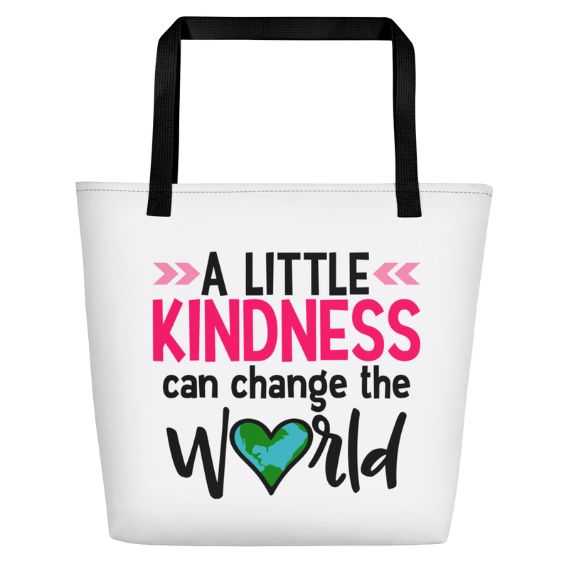 A Little Kindness Can Change the World - Pink - Beach Bag