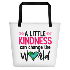A Little Kindness Can Change the World - Pink - Beach Bag