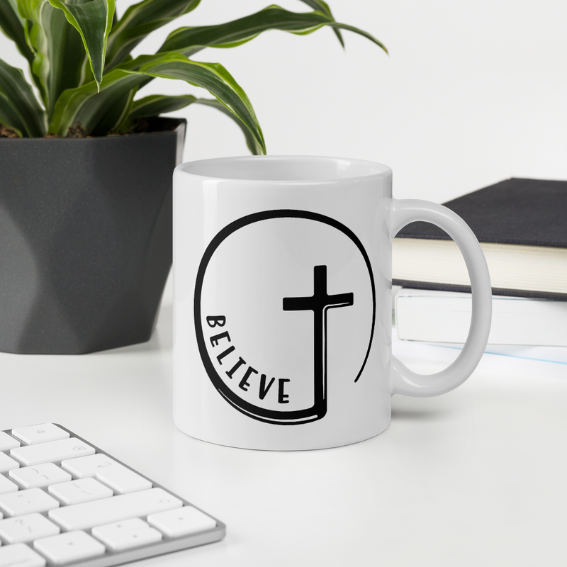 Believe Circle Cross - Coffee Mug