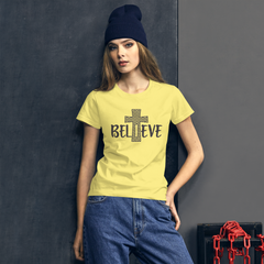 Believe Cross - Women's Cotton T-Shirt