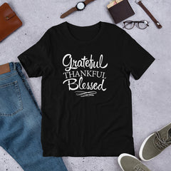 Grateful Thankful Blessed - Cotton T-Shirt