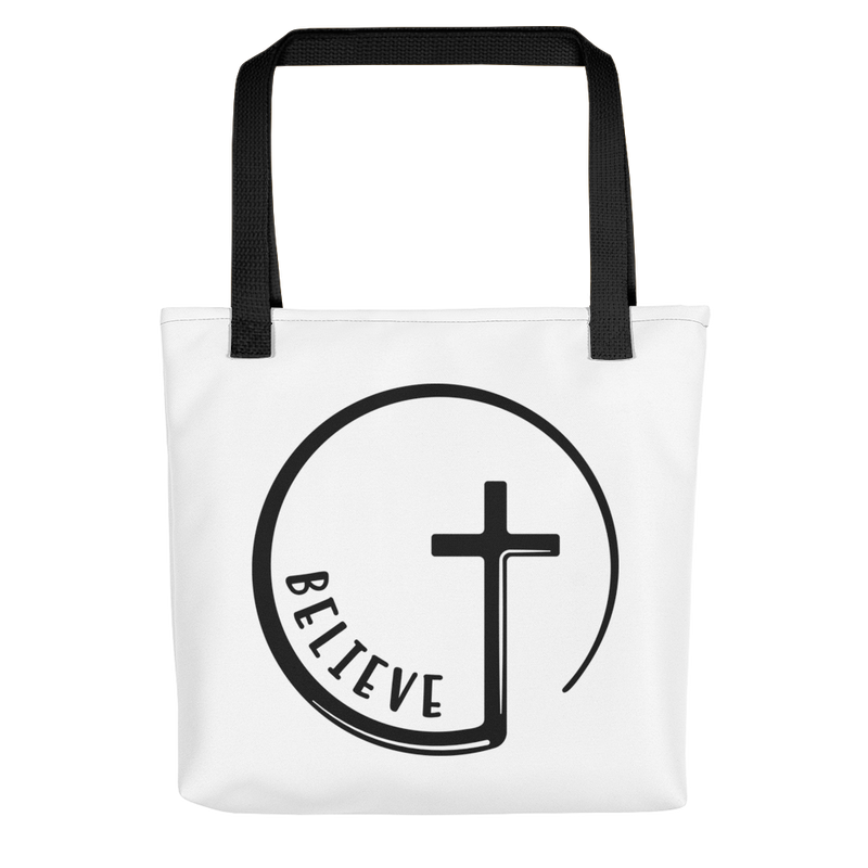 Believe - Circle Cross - Tote Bag