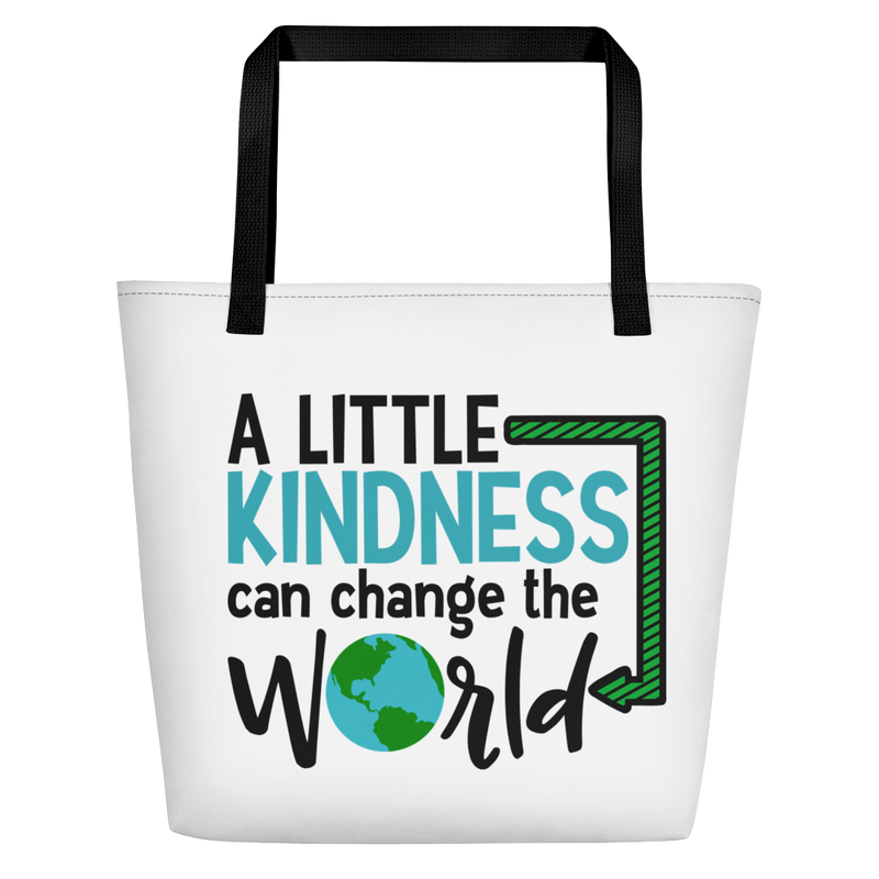 A Little Kindness Can Change the World - Blue - Beach Bag