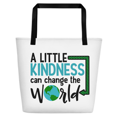 A Little Kindness Can Change the World - Blue - Beach Bag