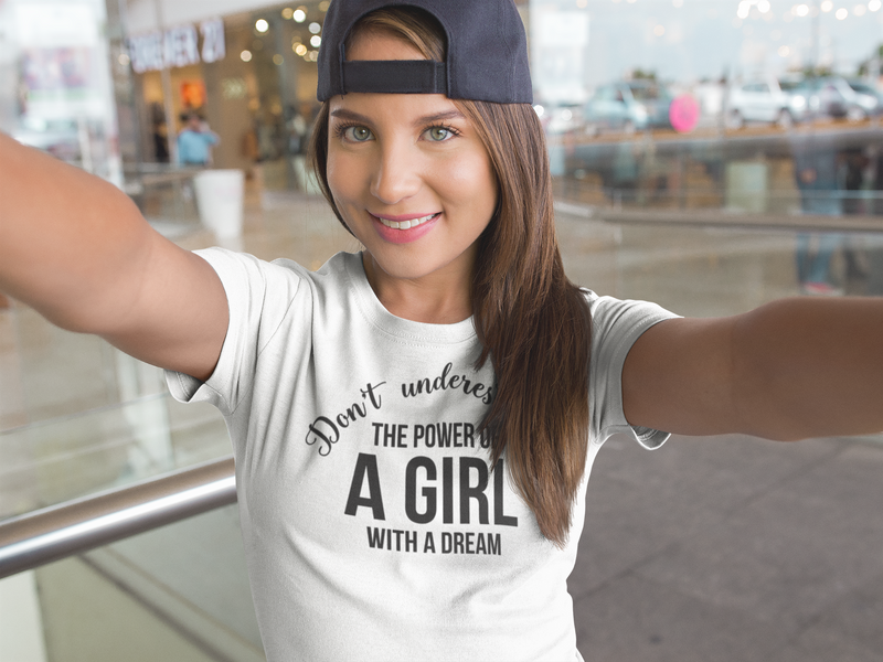 Don't Underestimate The Power of A Girl - Cotton T-Shirt